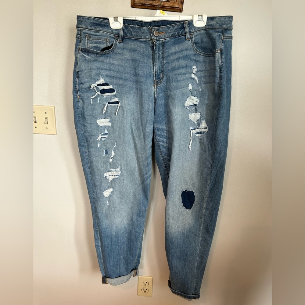 Lane Bryant distressed blue denim jeans in size 20